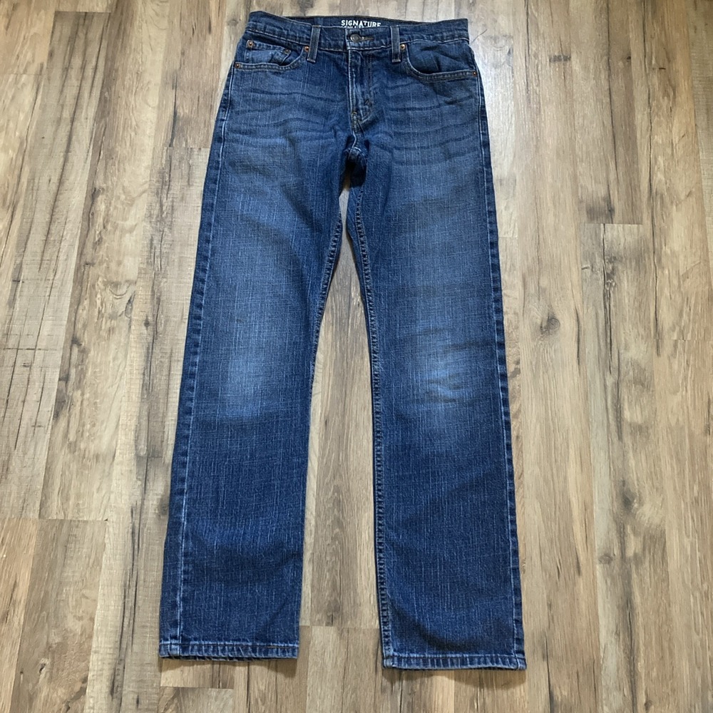 Levis Jeans Mens 29x32 Signature Straight Leg Medium Wash Denim Cotton